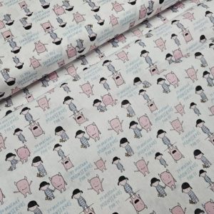 Algodón MONSTRUOS rosas