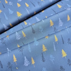 Algodón navidad PINE azul