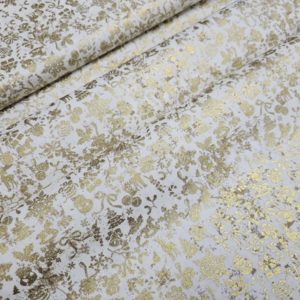 Algodón navidad DORADO-NATURAL