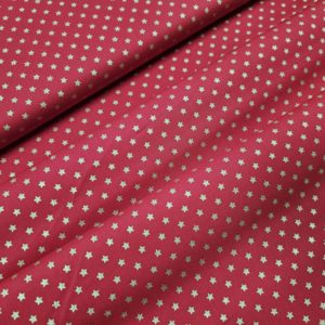 Algodón navidad ESTRELLAS fondo rojo