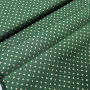 Algodón navidad ESTRELLAS fondo verde