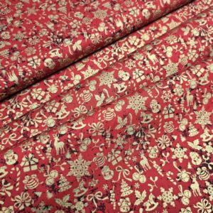 Algodón navidad ROJO-DORADO