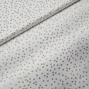 Algodón navidad TOPOS ORO fondo blanco