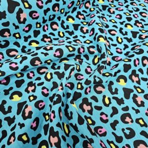 *Muselina ANIMAL PRINT azul neón