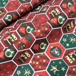 *Algodón navidad LEOPARDO rojo